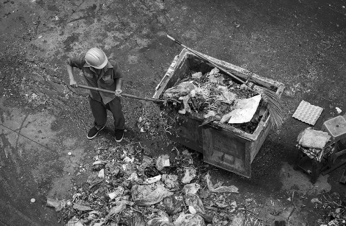 Professional house clearance team in action