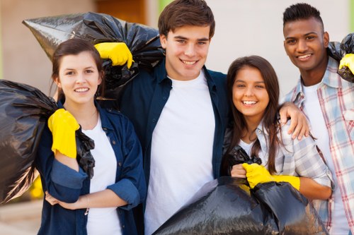 Professional team conducting office clearance